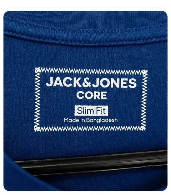 T-shirt Jack & Jones Core blauw geel logo – Slim Fit – Maat S – photo 2
